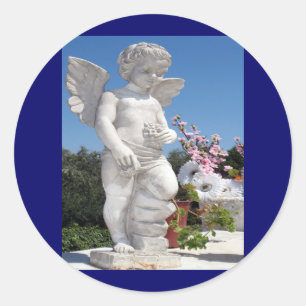 Adesivo Redondo Angel Statue