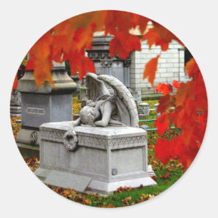 Adesivo Redondo Angel Sticker de luto