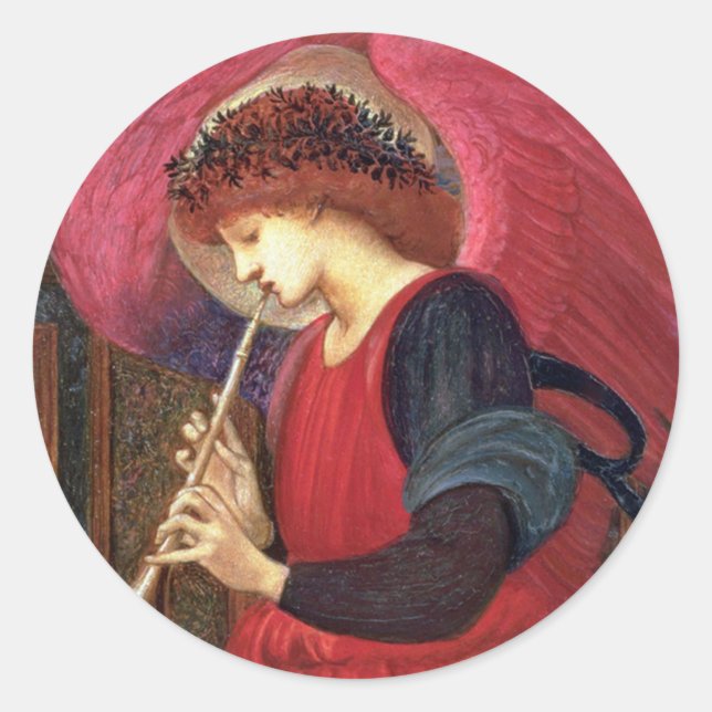 Adesivo Redondo Angel Stickers - Burne-Jones - Vermelho (Frente)