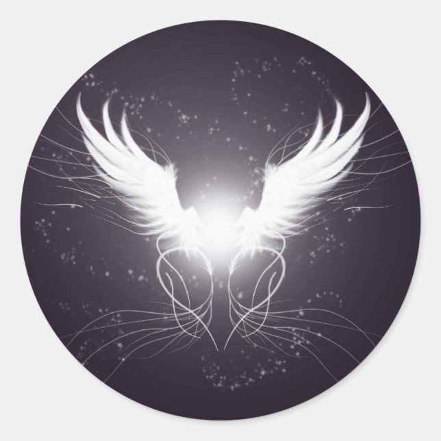 Adesivo Redondo Angel Wings! - Designer Sticker (Frente)