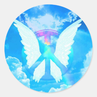 Adesivo Redondo Angel Wings & Peace