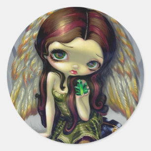 Adesivo Redondo "Angel with Emeralds" Sticker