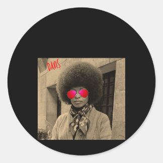 Adesivo Redondo Angela Davis - Professora Aluna Gift Cita Filosoto