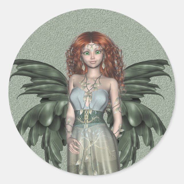 Adesivo Redondo Angels Fairys Sticker (Frente)
