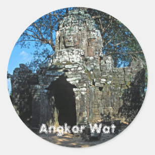 Adesivo Redondo Angkor wy, Ta some temple - Camboja, Ásia