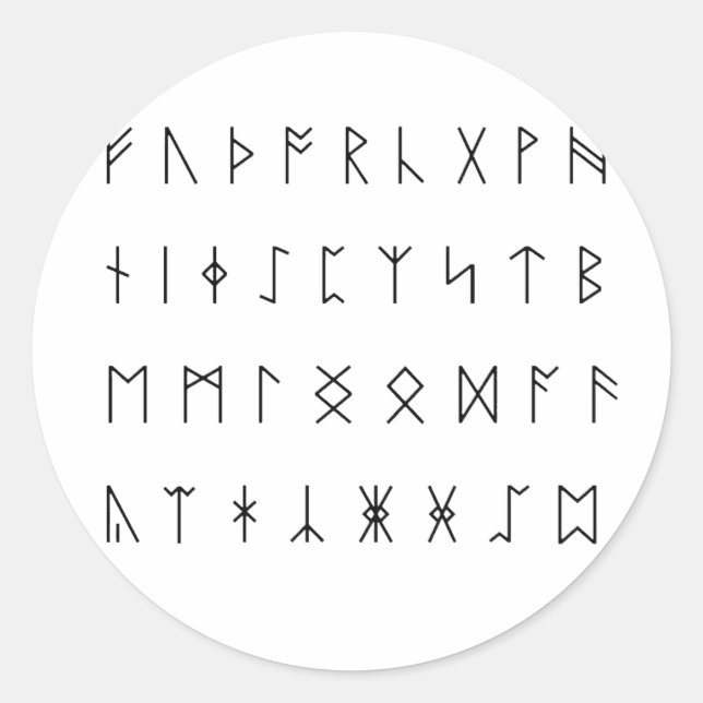 Adesivo Redondo Anglo-Saxon Runes (Frente)