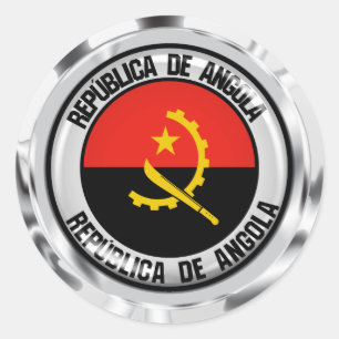Adesivo Redondo Angola Round Emblem