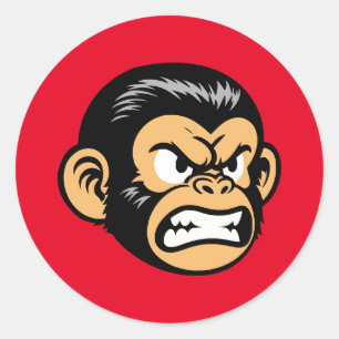 Adesivo Redondo Angry Ape