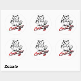 Adesivo Redondo Angry Beaver Canadian AF Sticker