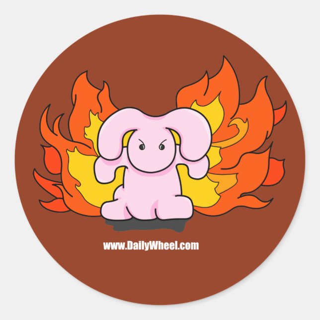 Adesivo Redondo Angry Bunny Sticker (Frente)