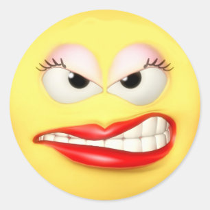 Adesivo Redondo Angry Grrl