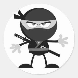 Adesivo Redondo Angry Ninja Warrior Stickers