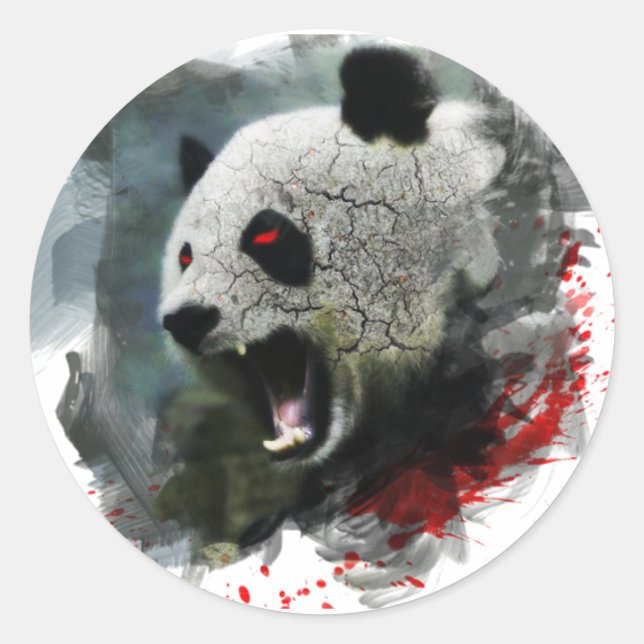 Adesivo Redondo Angry Panda Sticker (Frente)
