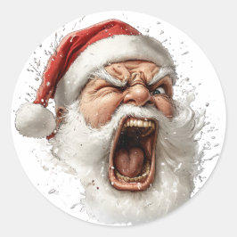 Adesivo Redondo Angry Santa Claus Sticker