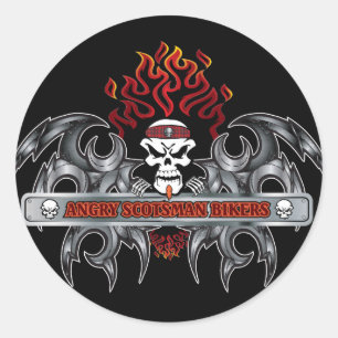 Adesivo Redondo Angry-Scotsman-Bikers