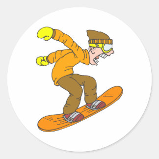 Adesivo Redondo Angry Snowboarder