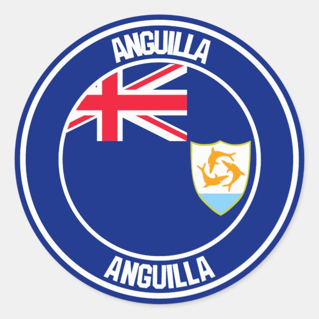 Adesivo Redondo Anguilla Round Emblem (Frente)