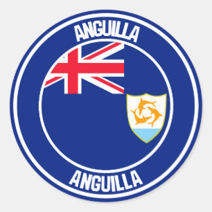 Adesivo Redondo Anguilla Round Emblem