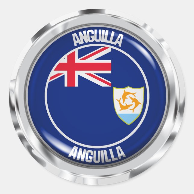 Adesivo Redondo Anguilla Round Emblem (Frente)