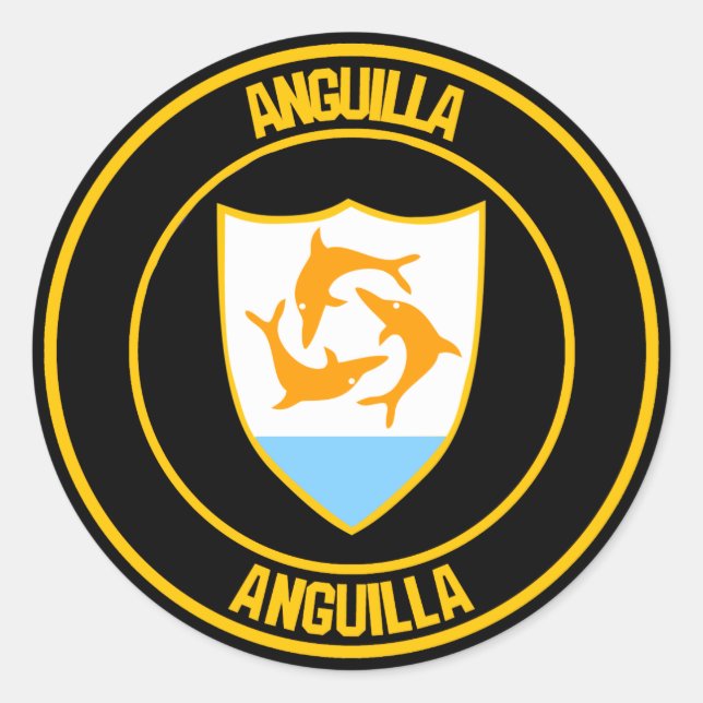 Adesivo Redondo Anguilla Round Emblem (Frente)