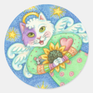 Adesivo Redondo ÂNGULO GUARDIANO, GASOLAS DE GATO, Fechamento, Fo