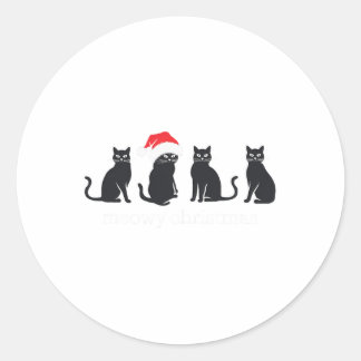 Adesivo Redondo Anim Anim Presente de Gato Negra de Natal