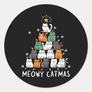 Adesivo Redondo Anim Presente de Santa Hats na Praça de Natal