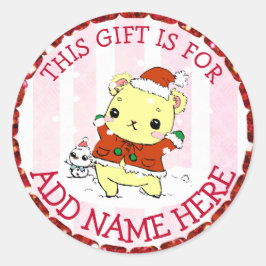 Adesivo Redondo Animação de Feriado Fresco Personalizado com Etiqu