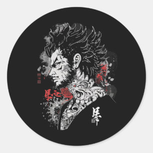 Adesivo Redondo Animação de Ilustração do Anime Manga Motif