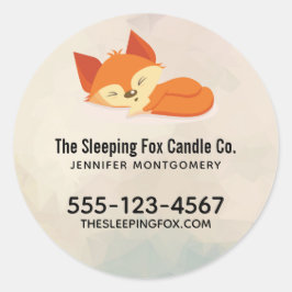 Adesivo Redondo Animação Laranja Bonita Fox Sleing Business