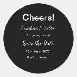 Adesivo Redondo Animações salvam a data simples e moderna elegante