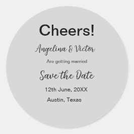 Adesivo Redondo Animações salvam a data simples e moderna elegante