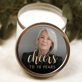 Adesivo Redondo Animadores de Fotos da Festa de aniversário 70