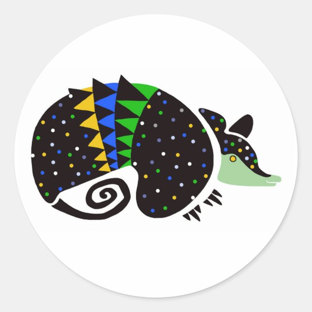 Adesivo Redondo Animais ameaçados - ARMADILLO Gráfico - Brasil (Frente)