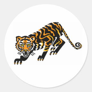 Adesivo Redondo Animais ameaçados - gato selvagem Legal - TIGER -