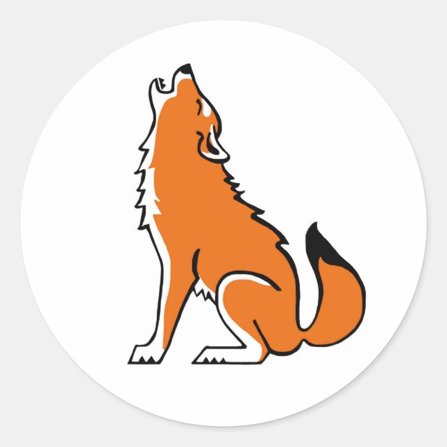 Adesivo Redondo Animais ameaçados - Howling WOLF - Wildlife - EUA (Frente)