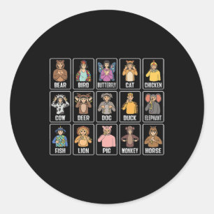 Adesivo Redondo Animais com cicatrização à mão Animais surdos com