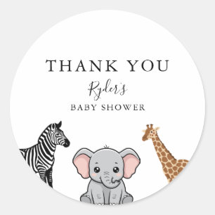 Adesivo Redondo Animais da Floresta Baby Shower