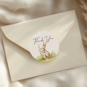 Adesivo Redondo Animais da Floresta Boho Chá de fraldas