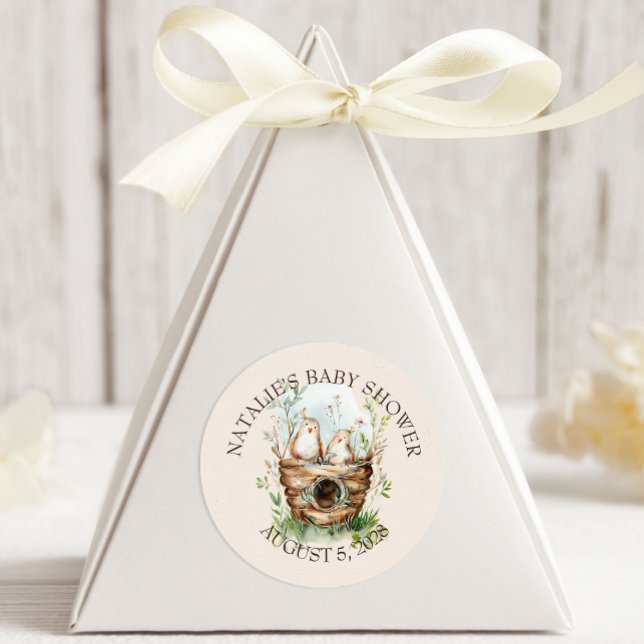 Adesivo Redondo Animais da Floresta Boho Chá de fraldas (Criador carregado)