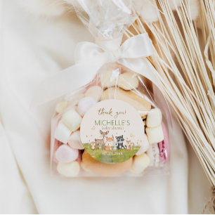 Adesivo Redondo Animais da Floresta de Cor da Água do Menino Casta