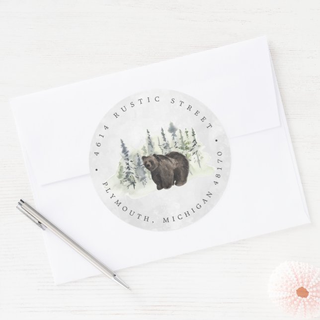 Adesivo Redondo Animais da Floresta | Endereço de Retorno do Bebê  (Envelope)
