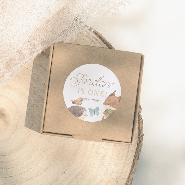 Adesivo Redondo Animais Da Floresta - Festas de aniversário Neutra (Criador carregado)