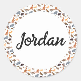 Adesivo Redondo Animais da Vida Selvagem Aussie da Austrália