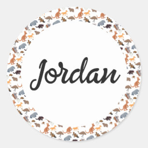 Adesivo Redondo Animais da Vida Selvagem Aussie da Austrália