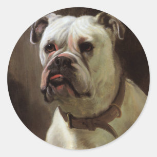 Adesivo Redondo Animais de Estimação Antigos, Retrato de Cachorro 