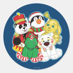 Adesivo Redondo Animais de estimação do feriado de Webkinz