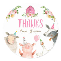 Animais de Exploração Barnyard Pink Farmhouse Tags