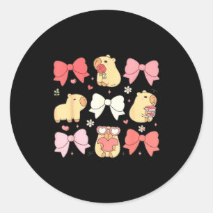 Adesivo Redondo Animais Kawaii Fofos E Laços Nk Coquette Estético