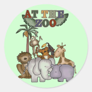Adesivo Redondo Animais no camiseta e nos presentes do jardim